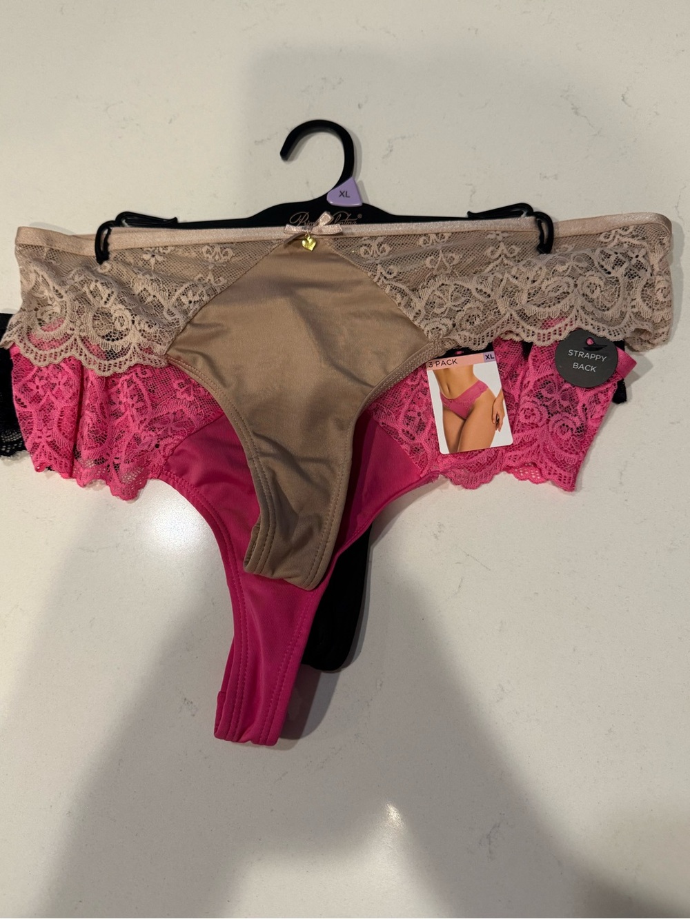 Prima Valentina Lace Thong Panties XL 3 Pack
